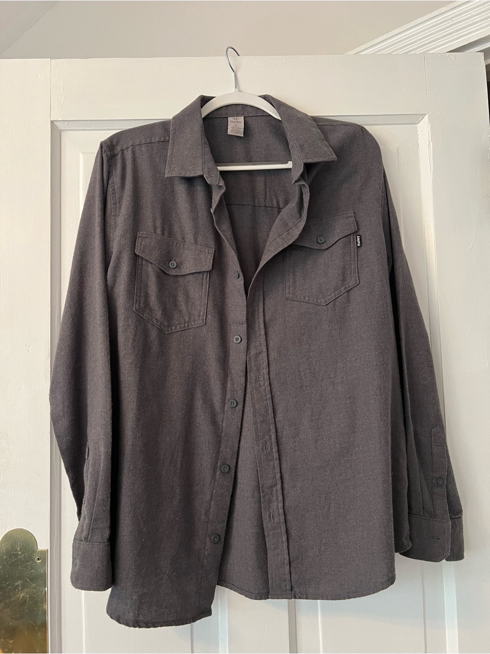 Hurley grey flannel shirt M